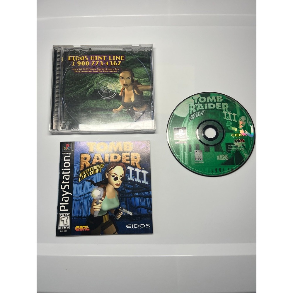 Tomb Raider III: Adventures of Lara Croft (Sony PlayStation 1, 1998) Complete